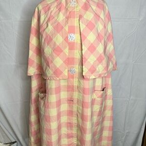 60’s Vintage Pink and Cream Checkered Women's RainCoat